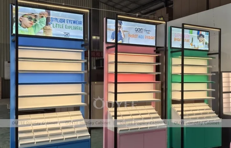 Dijital tabelalı Renkli Optik Mağaza Güneş Gözlüğü Teşhir Standları_01