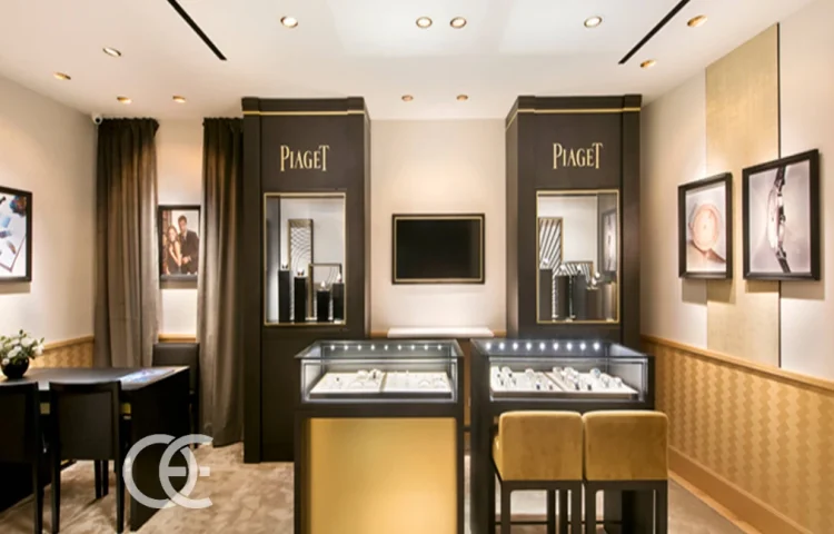 Innenarchitektur des Diamantgeschäfts Elegantes Design