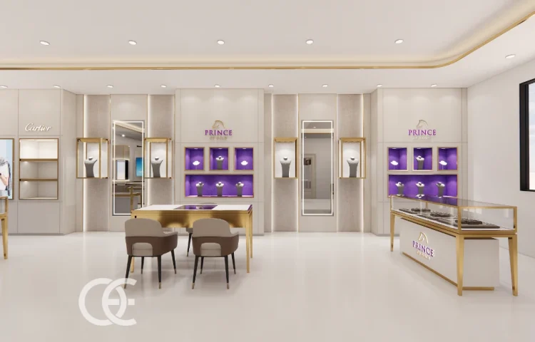 Diamond Store Empfang Gold Ideen