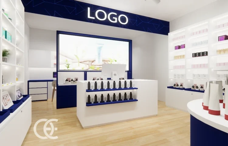 Glas Kosmetikgeschäft Thekendesign 5