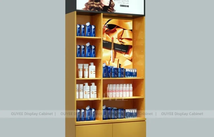 Armário de Parede Dourado para Produtos de Cabelo_01