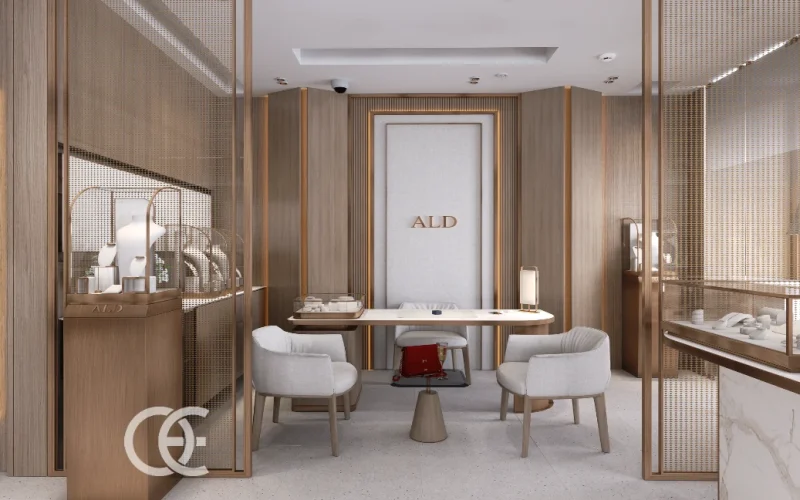 Takı Mağazası Arkadan Aydınlatmalı Modern Düzen