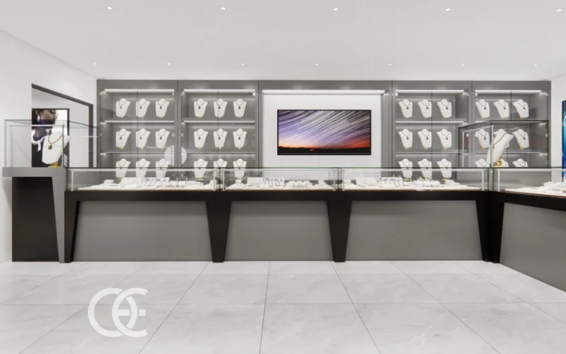 Design modulaire intérieur de boutique de bijoux