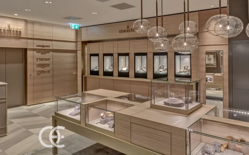 Design modulaire de façade de boutique de bijoux