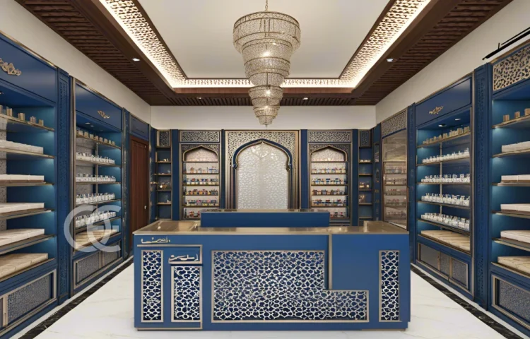 تصميم عرض العطور الفاخر مع خزائن عرض زجاجية مع إضاءة LED (3)