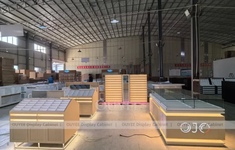 Sıcak Ahşap Optik Mağaza Teşhir Ekipmanları ile Ada Teşhir Teçhizatı_01