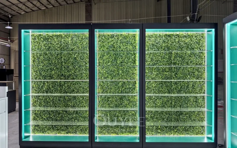 White Island Display Cabinet Counter with Lighted Glass Showcases 05