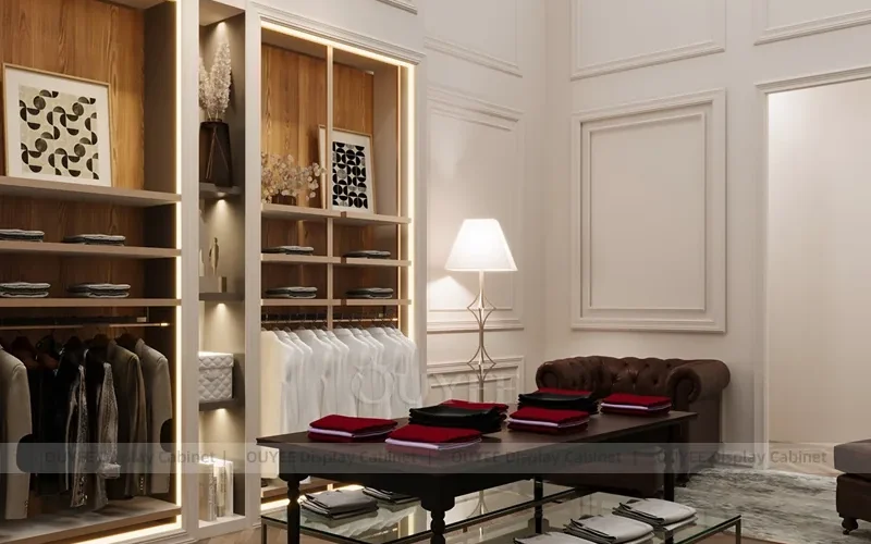 Fachada y interior de tienda de ropa masculina de lujo en blanco_09