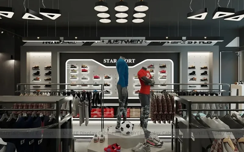 Ouyee Display tarafından moda butiği için modern kıyafet sergileme alanı