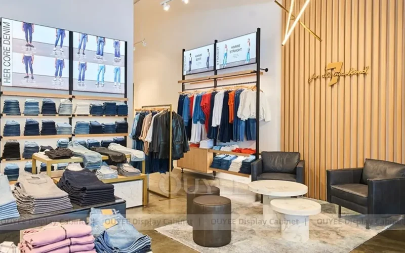 Ouyee Display tarafından katlanmış gömlek ve kot gösterim aparatları