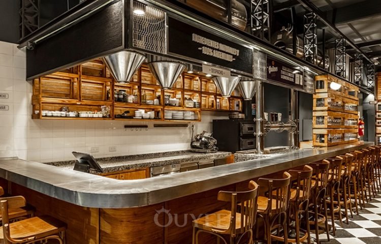 Conception de comptoir de bar à café industriel (6)