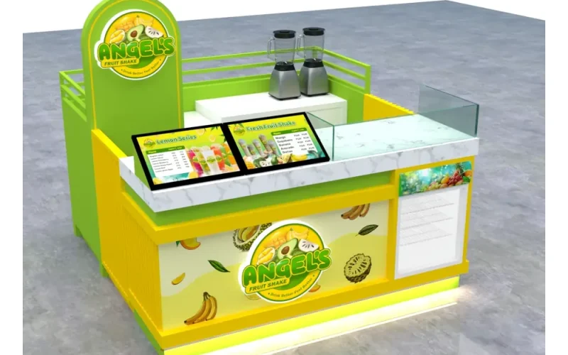Balcão de Shopping de Suco, Mini Bar de Suco, Shake de Frutas, Dentro do Quiosque, visualização 1