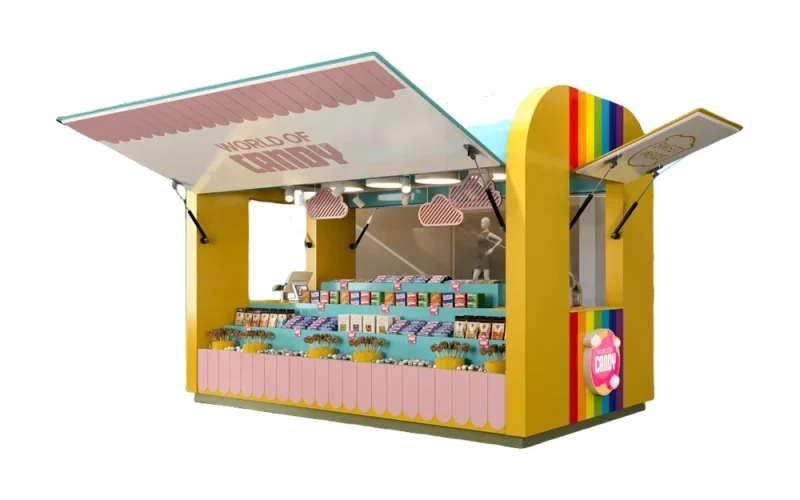 Quiosque de Doces de Segurança Dentro do Centro Comercial Expositor de Mostruário de Vitrine de Vendas de Doces visualização 1