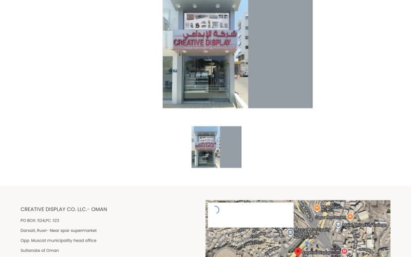 Скриншот главной страницы Creative Display Oman