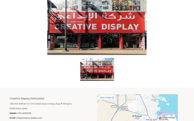 Скриншот главной страницы Creative Display Qatar