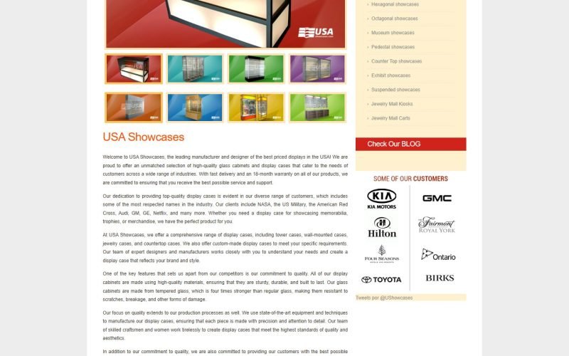 USA Showcases homepage screenshot